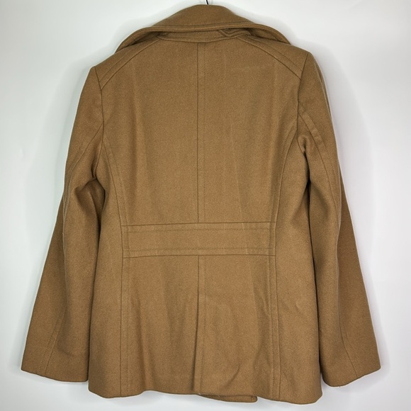 J. Crew Tan Wool Button Pea Jacket Size Small - Picture 4 of 8